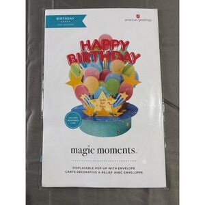 American Greetings Magic Moments Pop Up‎ Birthday Card 3D Displayable Balloons
